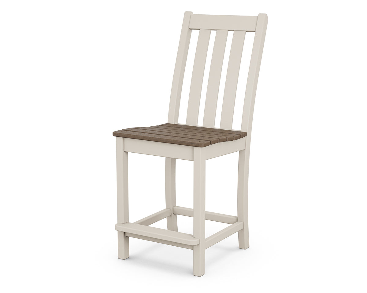 POLYWOOD Vineyard Counter Side Chair in Sand / Kona