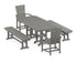 POLYWOOD Quattro 5-Piece Nautical Dining Set with Benches in Slate Grey
