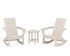 POLYWOOD Modern 3-Piece Adirondack Rocking Chair Set in Sand
