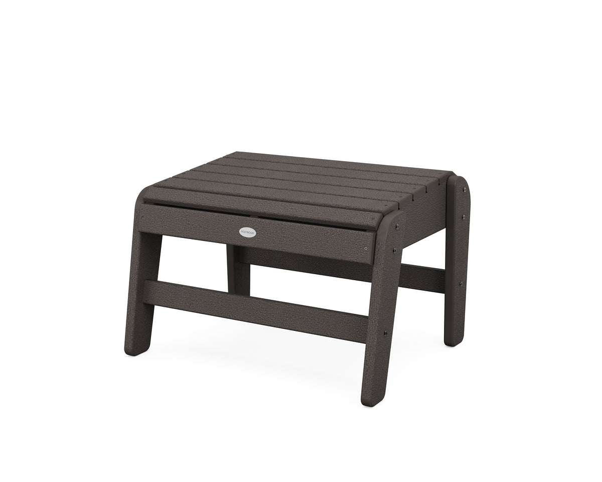 POLYWOOD Grand Upright Adirondack Ottoman in Vintage Coffee