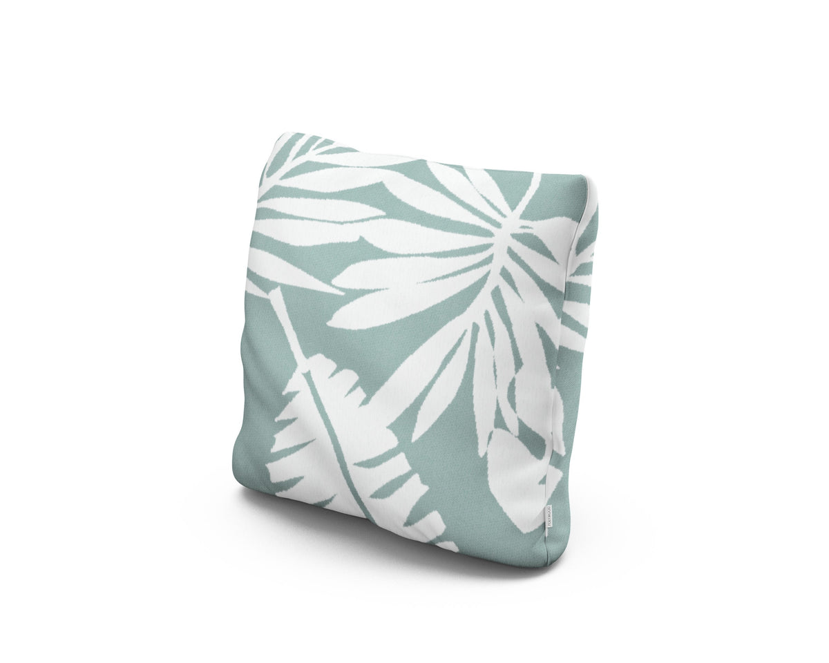 POLYWOOD 16" Outdoor Throw Pillow in Leaf Glacier Spa