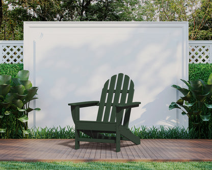 POLYWOOD Classic Adirondack Chair in Green in an outdoor setting (2)