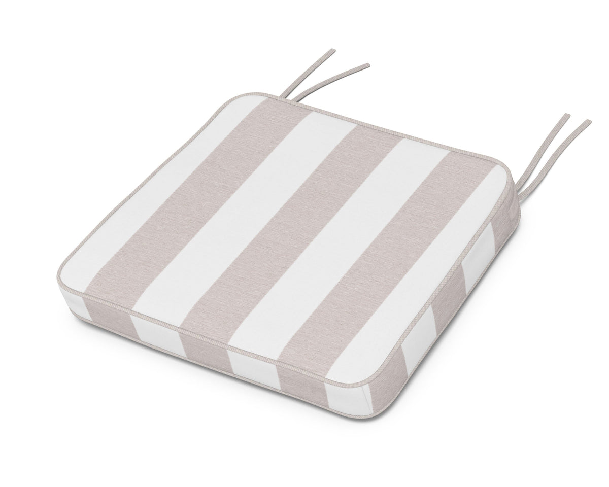 POLYWOOD Chinoiserie Arm Chair Seat Cushion in Cabana Stripe Dune Burlap