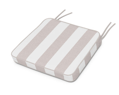 POLYWOOD Chinoiserie Arm Chair Seat Cushion in Cabana Stripe Dune Burlap