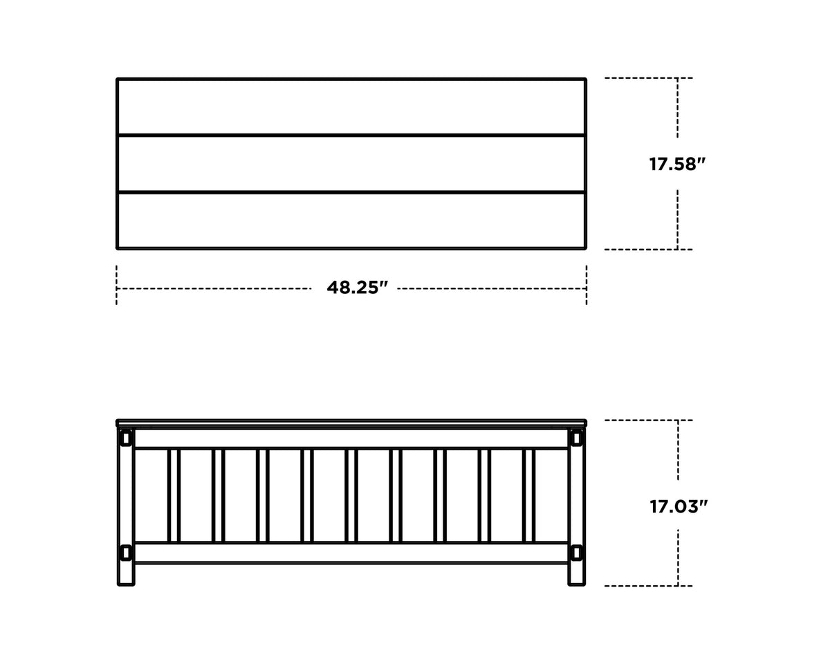 POLYWOOD Acadia 48” Storage Bench dimensions