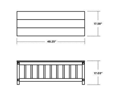 POLYWOOD Acadia 48” Storage Bench dimensions