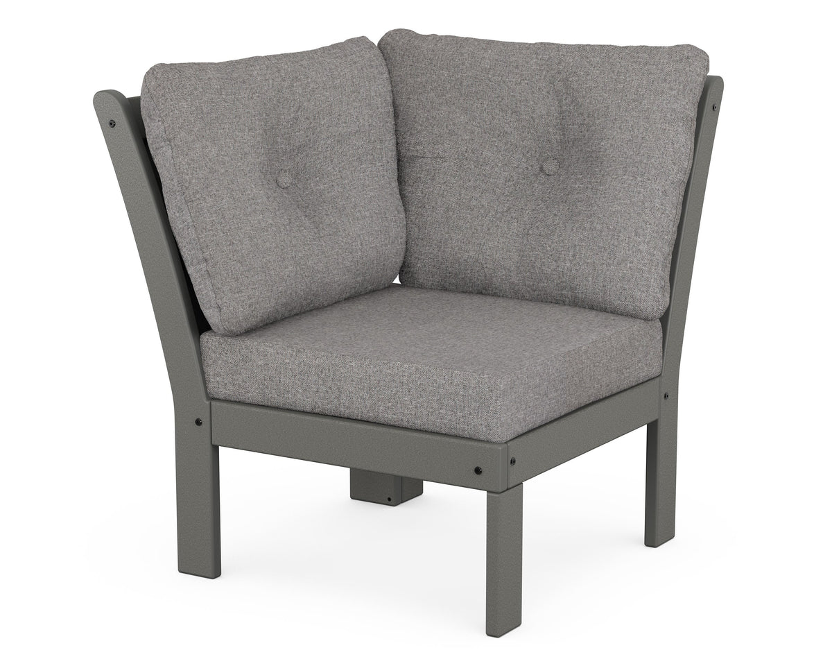 POLYWOOD Vineyard Modular Corner Chair in Slate Grey / Grey Mist