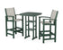 POLYWOOD Coastal 3-Piece Bar Set in Green / Birch