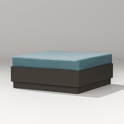 POLYWOOD Elevate Lounge Ottoman in Vintage Coffee / Ocean Teal