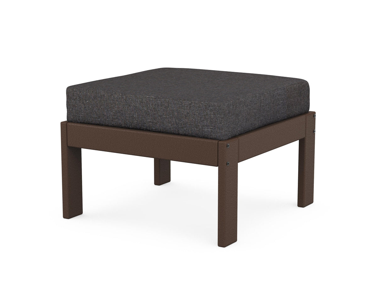POLYWOOD Vineyard Modular Ottoman in Mahogany / Ash Charcoal
