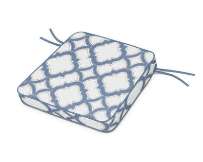 POLYWOOD Acadia Dining Arm Seat Cushion in Trellis Sky Blue