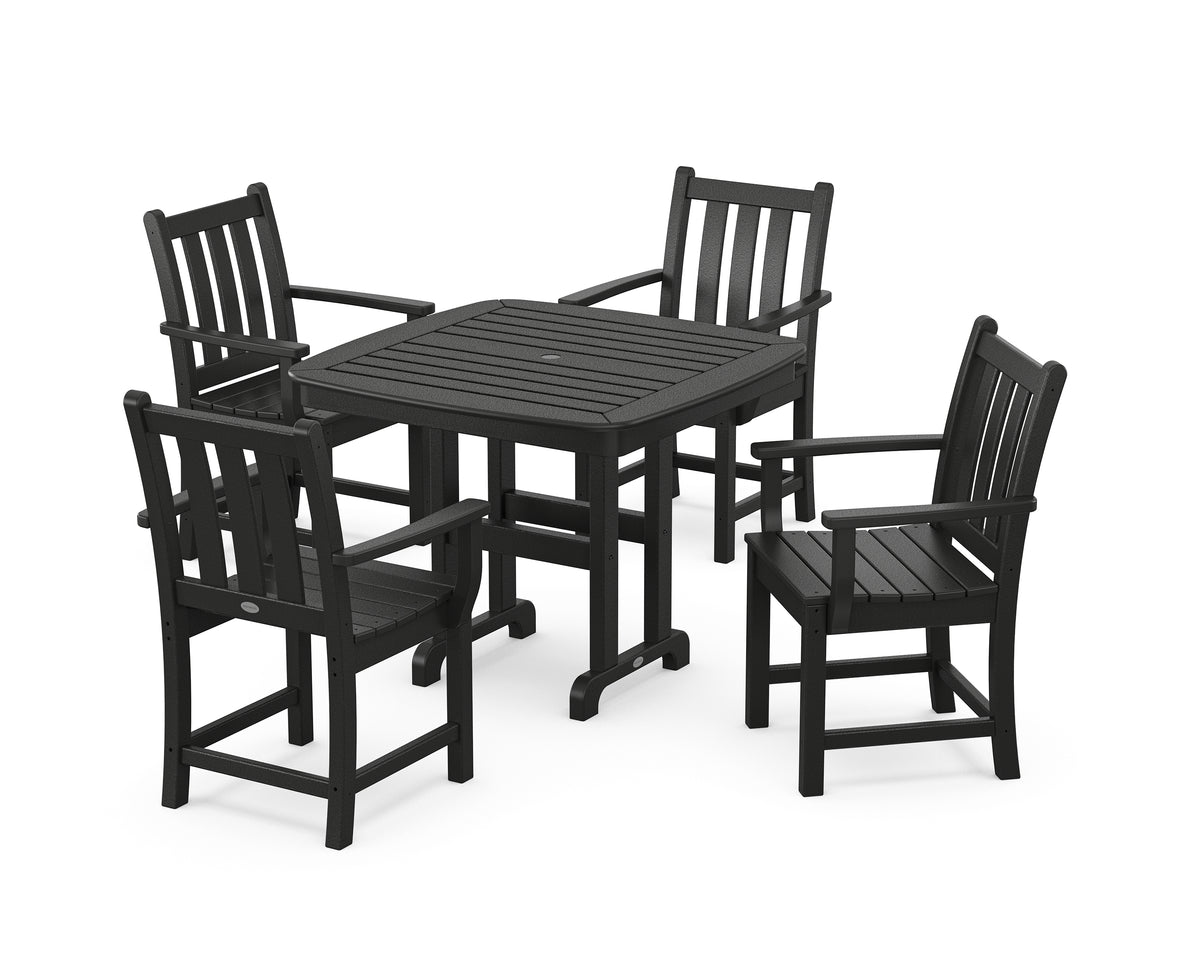 POLYWOOD Traditional Garden 5-Piece Dining Set in Black