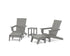POLYWOOD 5-Piece Modern Studio Adirondack Set with Ottomans and Side Table in Slate Grey