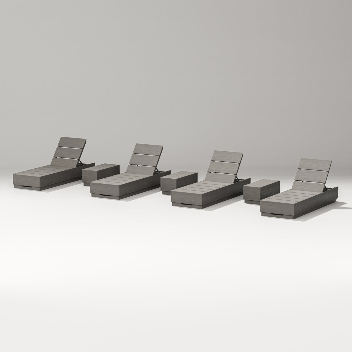 POLYWOOD PW Designer Series Elevate 7-Piece Chaise Lounge Set in Driftwood