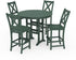 POLYWOOD Braxton 5-Piece Nautical Trestle Arm Chair Bar Set in Green