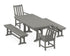 POLYWOOD Vineyard 5-Piece Dining Set with Trestle Legs - 38" x 73" Table in Slate Grey