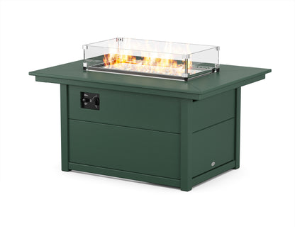 POLYWOOD Rectangle 34"x46" Fire Pit Table in Green