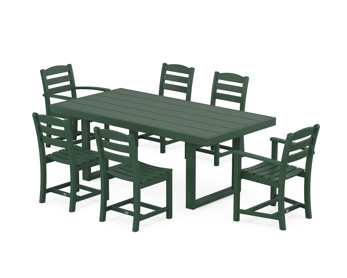POLYWOOD La Casa Café 7-Piece Dining Set - 39" x 78" Table in Green