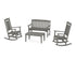 POLYWOOD Cottage Legacy Rocking Chair 4-Piece Porch Set in Slate Grey