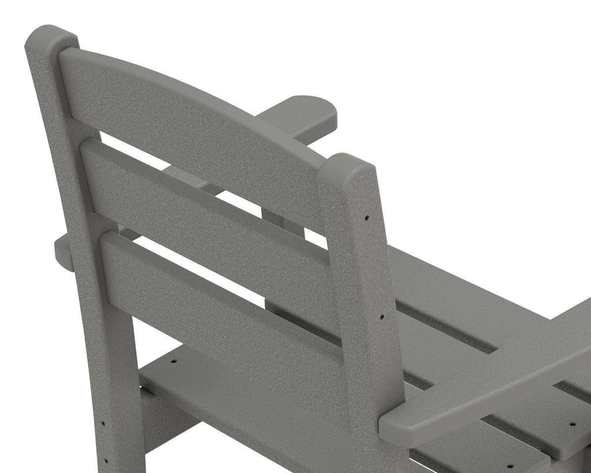 Alternate view of the POLYWOOD Lakeside Bar Arm Chair in Slate Grey (2)
