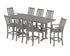 POLYWOOD Vineyard 9-Piece Farmhouse Bar Set with Trestle Legs in Slate Grey