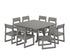 POLYWOOD EDGE Side Chair 9-Piece Dining Set with Trestle Legs in Slate Grey