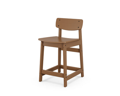 POLYWOOD Modern Studio Urban Lowback Counter Chair in Teak