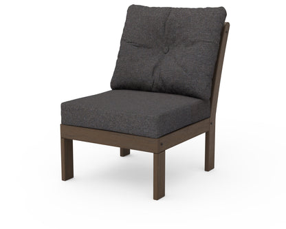 POLYWOOD Vineyard Modular Armless Chair in Kona / Ash Charcoal