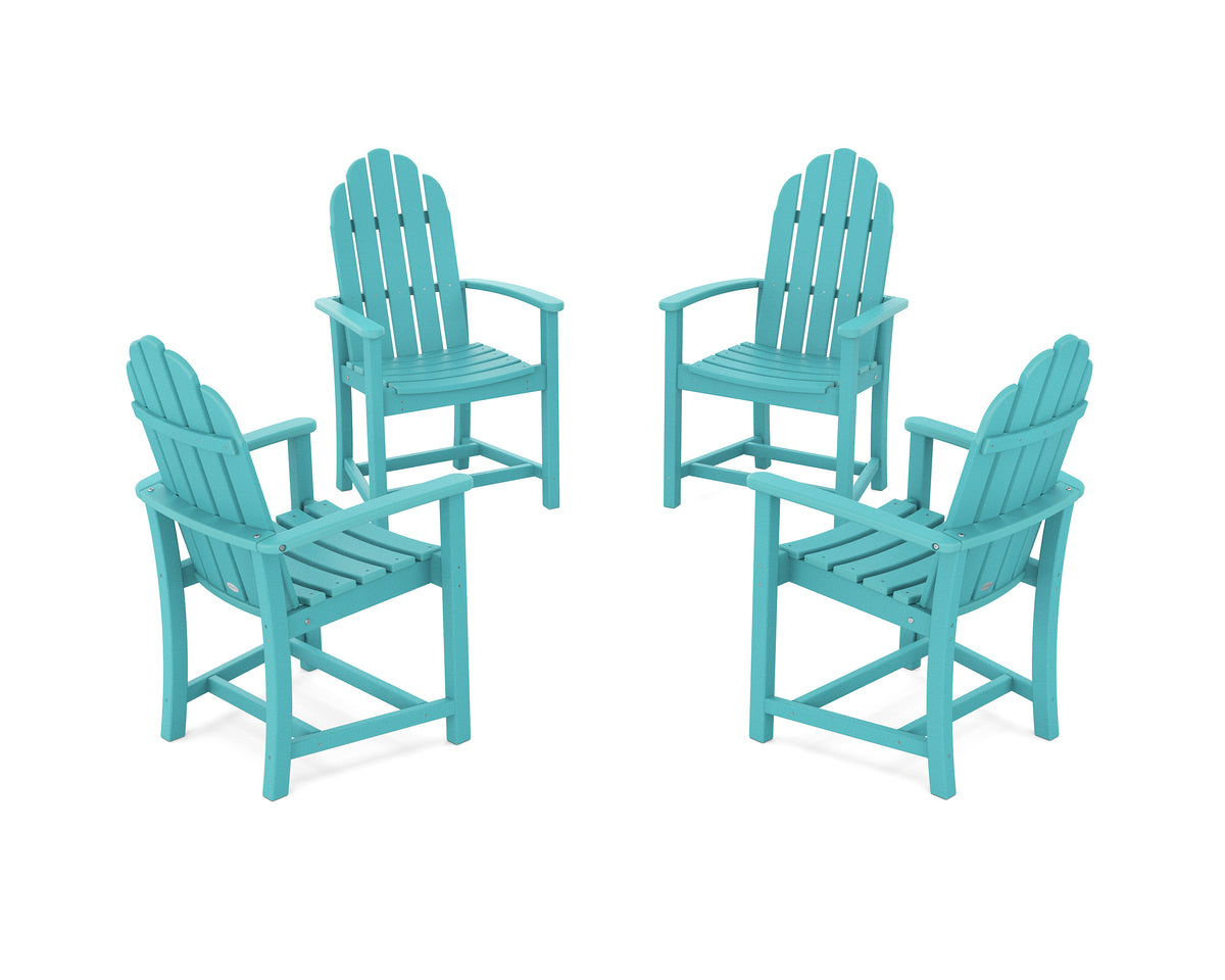 POLYWOOD Classic 4-Piece Upright Adirondack Conversation Set in Aruba