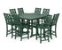POLYWOOD Country Living Wovendale 9-Piece Square Farmhouse Bar Set with Trestle Legs in Green