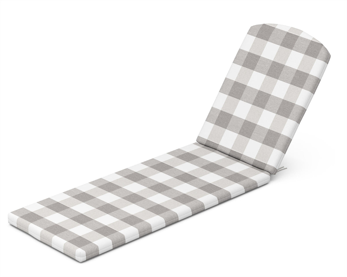 POLYWOOD Chaise Cushion in Buffalo Plaid Grey Mist