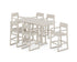 POLYWOOD EDGE Arm Chair 7-Piece Farmhouse Bar Set in Sand