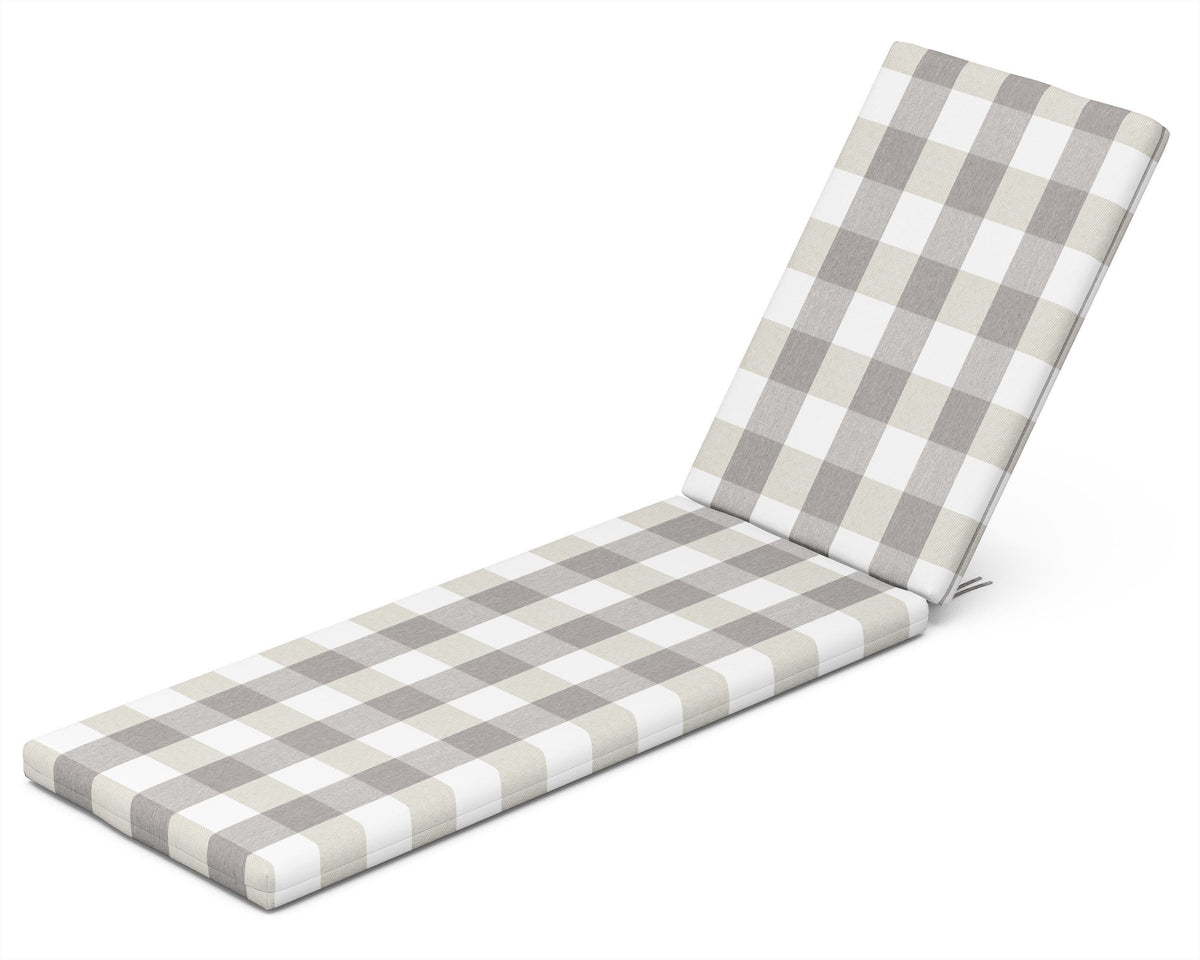 POLYWOOD Chaise Cushion in Buffalo Plaid Grey Mist