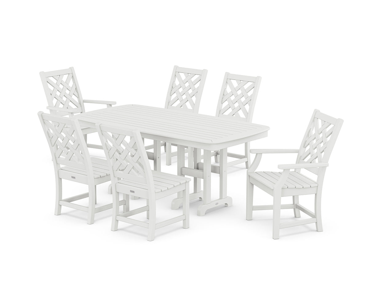 POLYWOOD Wovendale 7-Piece Dining Set in White