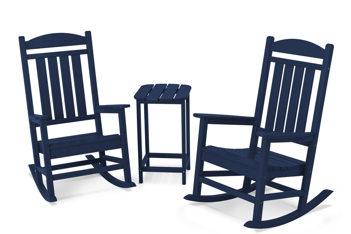 POLYWOOD Presidential Rocker 3-Piece Set in Navy