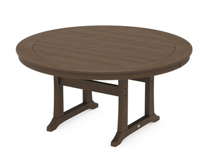 POLYWOOD Nautical Trestle 60" Round Dining Table in Kona