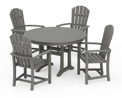 POLYWOOD Palm Coast 5-Piece Round Dining Set in Slate Grey