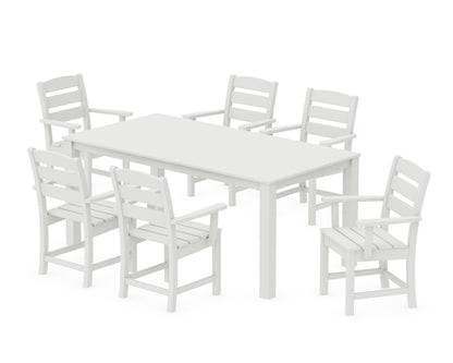 POLYWOOD Lakeside Arm Chair 7-Piece Parsons Dining Set in Vintage White