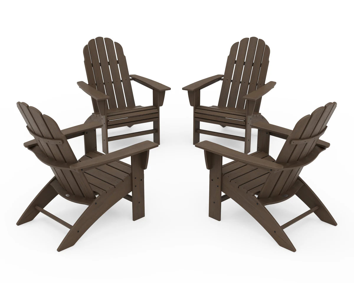 POLYWOOD 4-Piece Vineyard Curveback Adirondack Chair Conversation Set