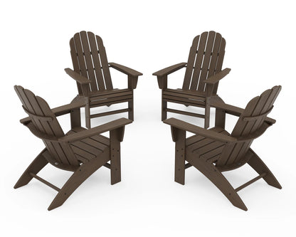 POLYWOOD 4-Piece Vineyard Curveback Adirondack Chair Conversation Set