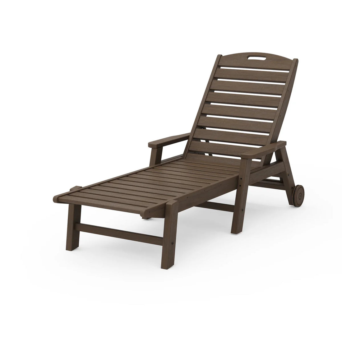 Brown outdoor lounge chair on a white background