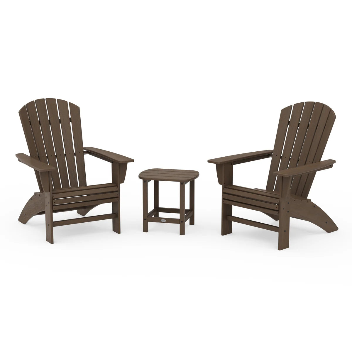 Polywood Nautical 3-Piece Curveback Adirondack Set