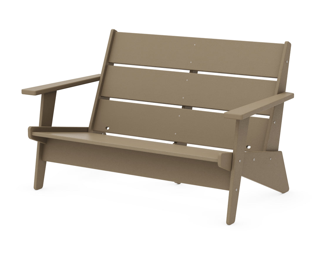 POLYWOOD Riviera Modern Lounge Loveseat Frame in Vintage Sahara