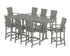 POLYWOOD Quattro Adirondack 9-Piece Bar Set with Trestle Legs in Slate Grey