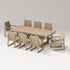 POLYWOOD PW Designer Series Elevate 9-Piece A-Frame Table Dining Set with PW Designer Series Elevate Dining Side Chair in Vintage Sahara