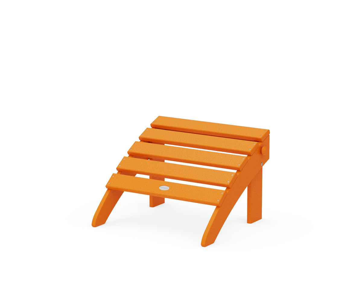 POLYWOOD Classic Adirondack Folding Ottoman in Tangerine