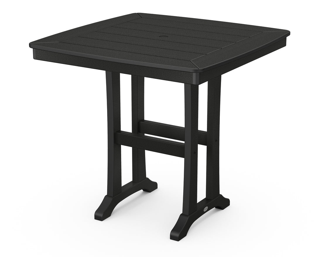 POLYWOOD Nautical Trestle 37" Counter Table in Black