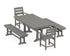 POLYWOOD Lakeside 5-Piece Farmhouse Dining Set with Trestle Legs in Slate Grey