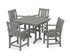 POLYWOOD Oxford 5-Piece Farmhouse Dining Set in Slate Grey