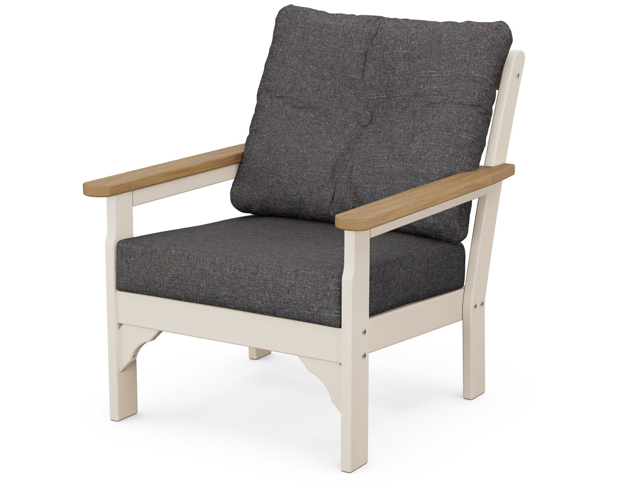 POLYWOOD Vineyard Deep Seating Chair in Sand / Natural / Ash Charcoal